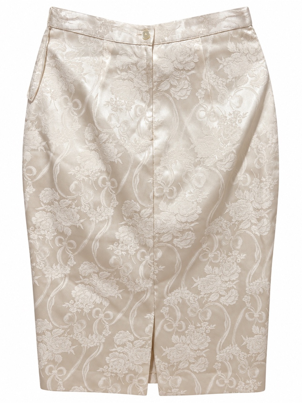 Jessica McClintock Cream Jacquard Pencil Skirt - Picture 3 of 4